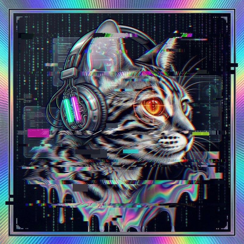 #014 Norwegian Forest holo cat