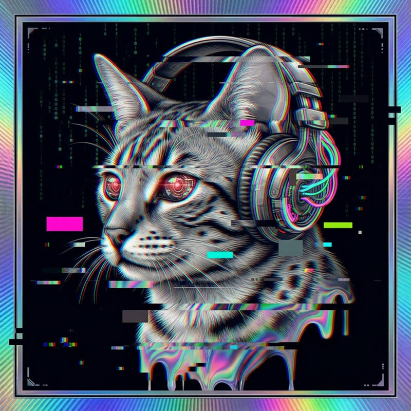 #231 Egyptian Mau holo cat