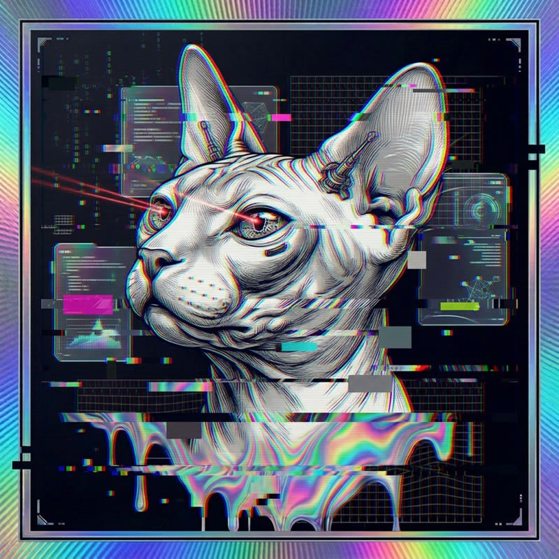 #219 Sphynx holo cat