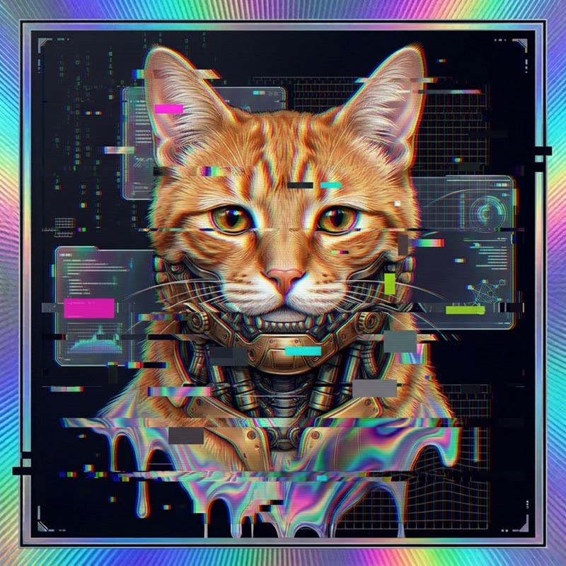 #175 Orange ginger shorthair holo cat