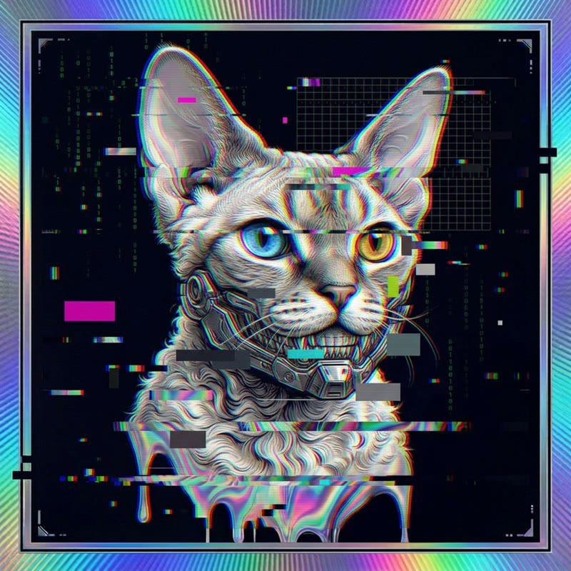 #236 Devon Rex holo cat
