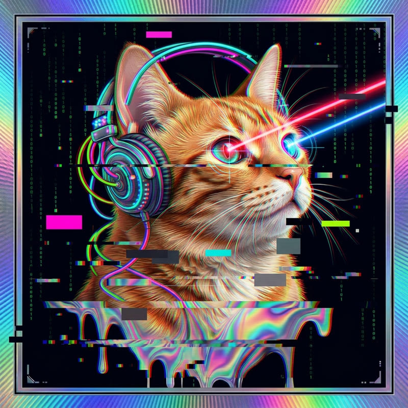 #186 Orange ginger shorthair holo cat