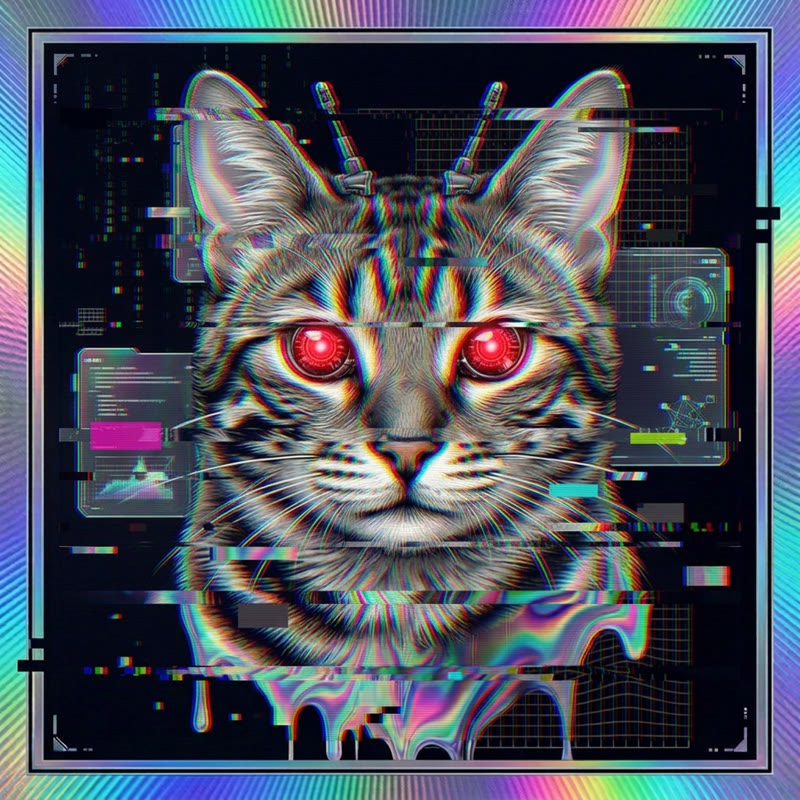 #259 Tabby holo cat