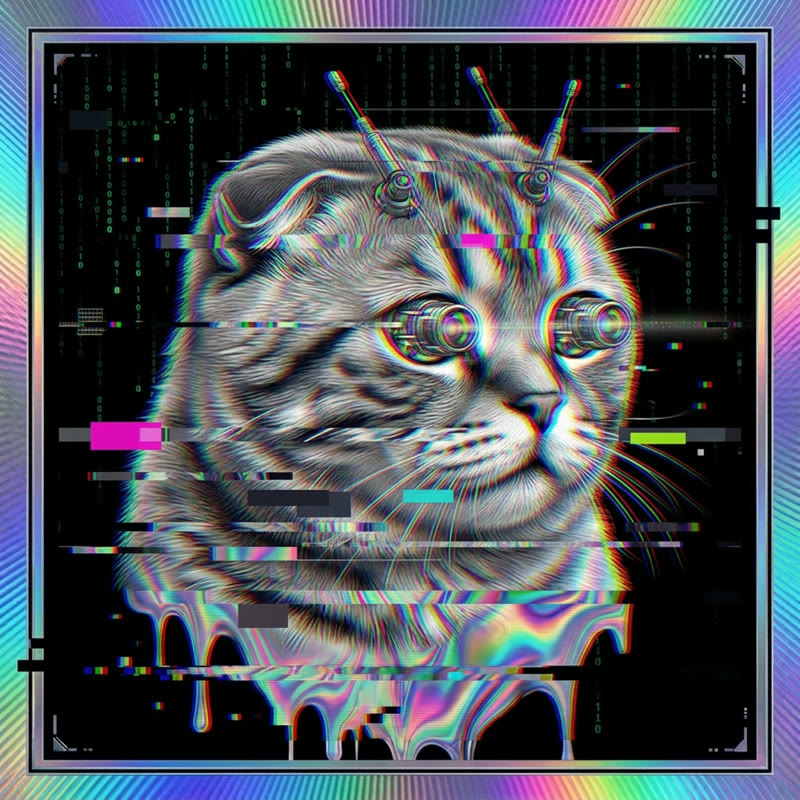 #266 Scottish Fold holo cat