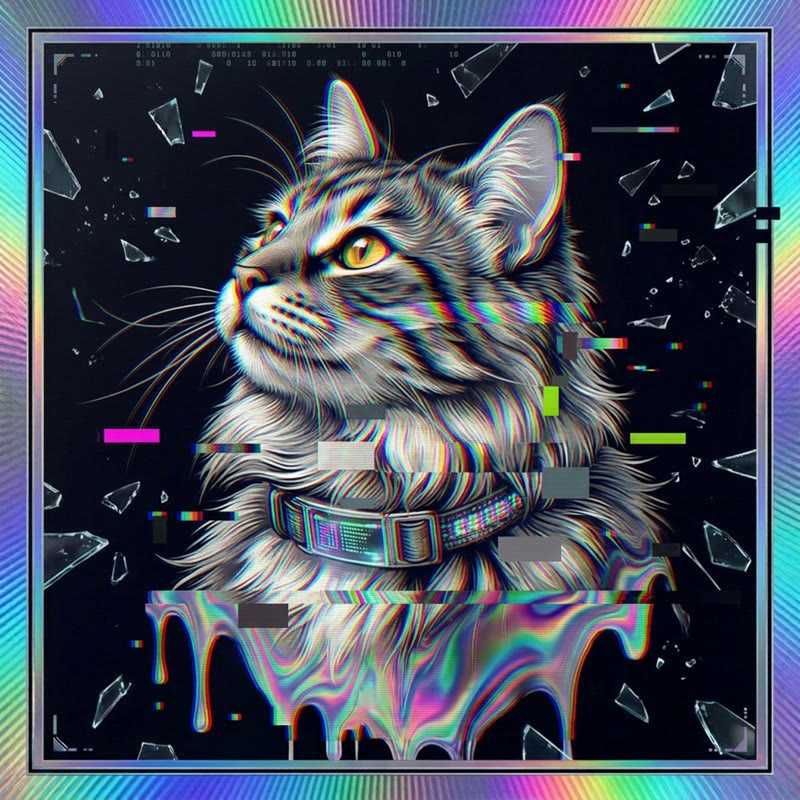 #240 Norwegian Forest holo cat