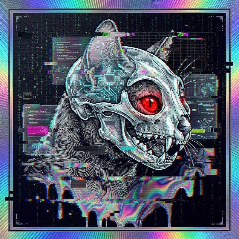 #038 Russian Blue holo cat