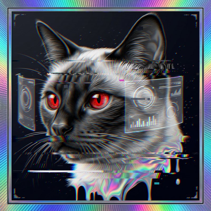 #081 Siamese holo cat
