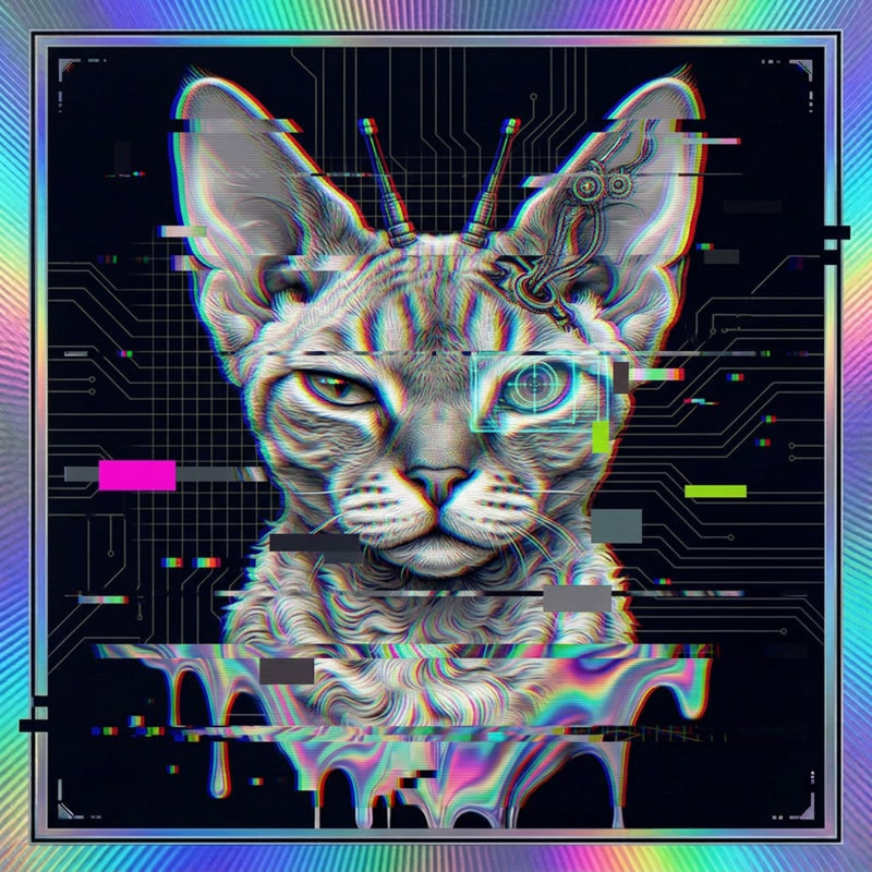 #260 Devon Rex holo cat