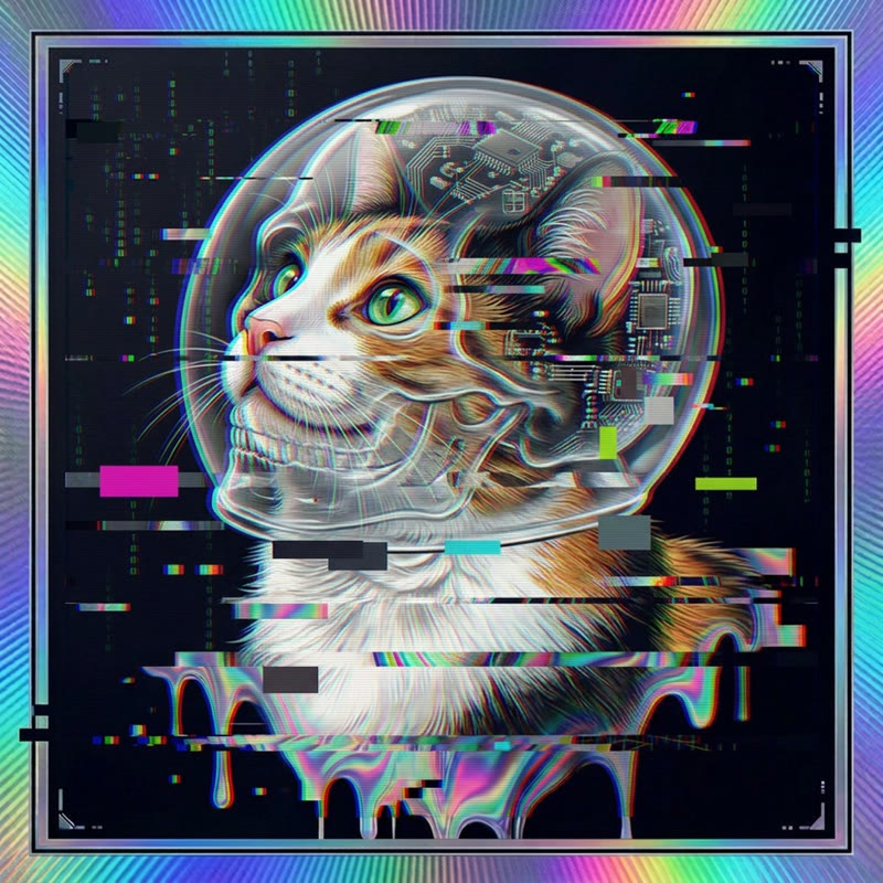 #252 Calico holo cat