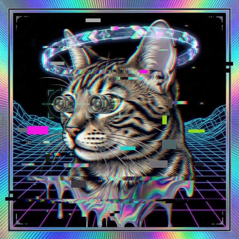 #285 Tabby holo cat