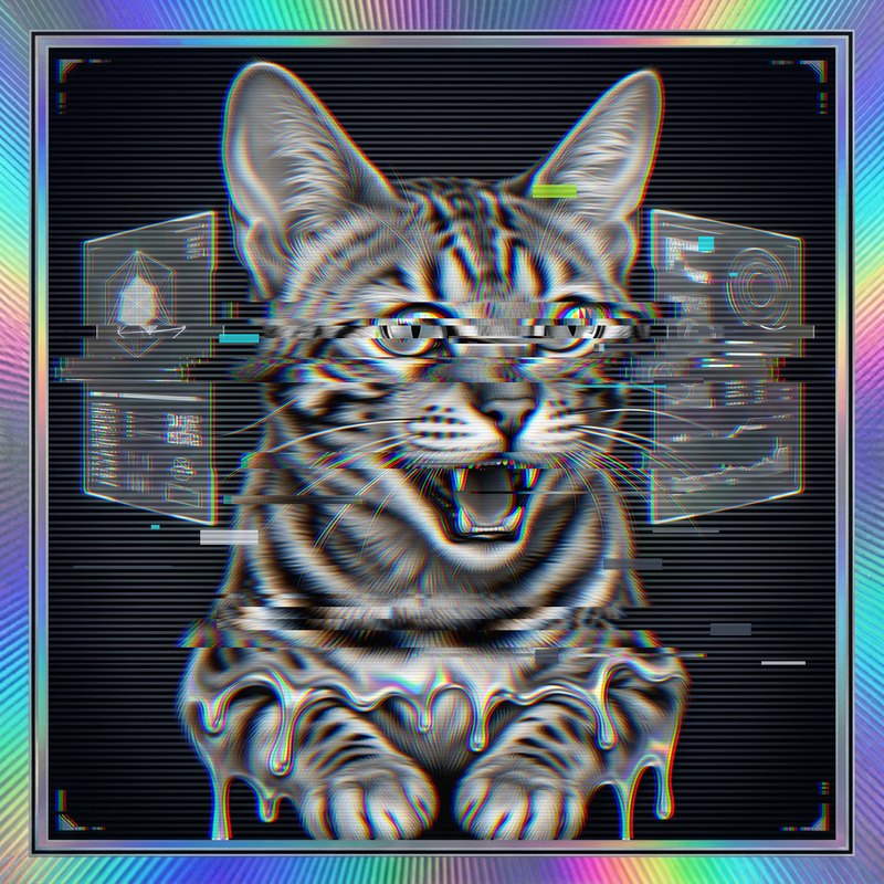 #056 Egyptian Mau holo cat