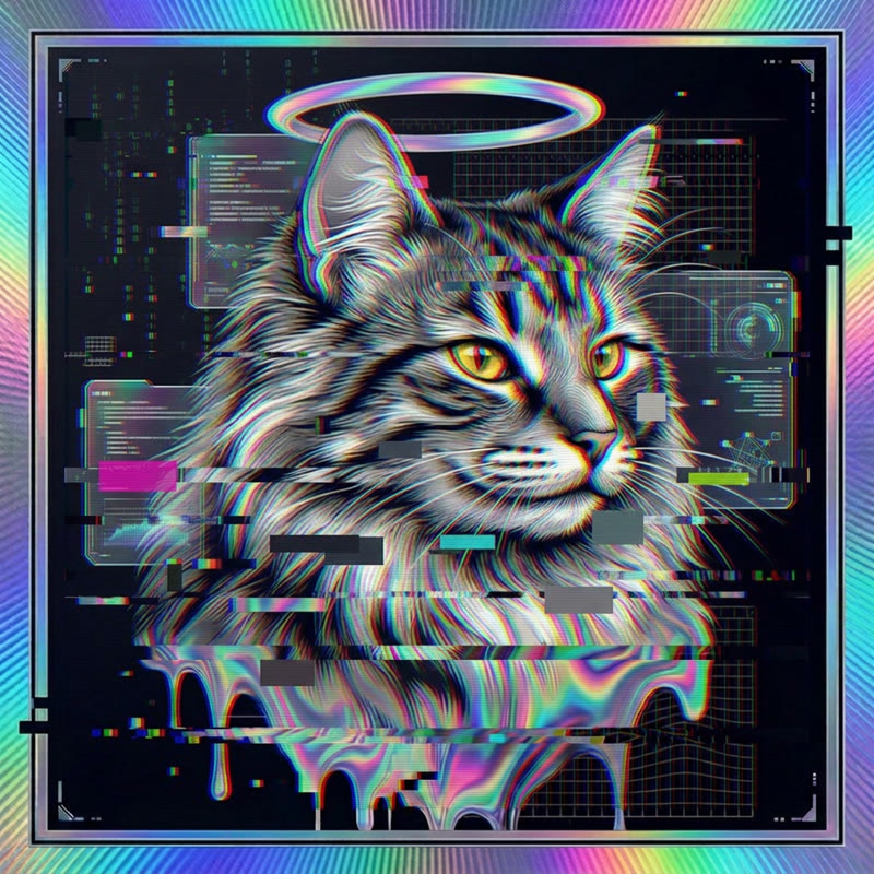 #253 Norwegian Forest holo cat