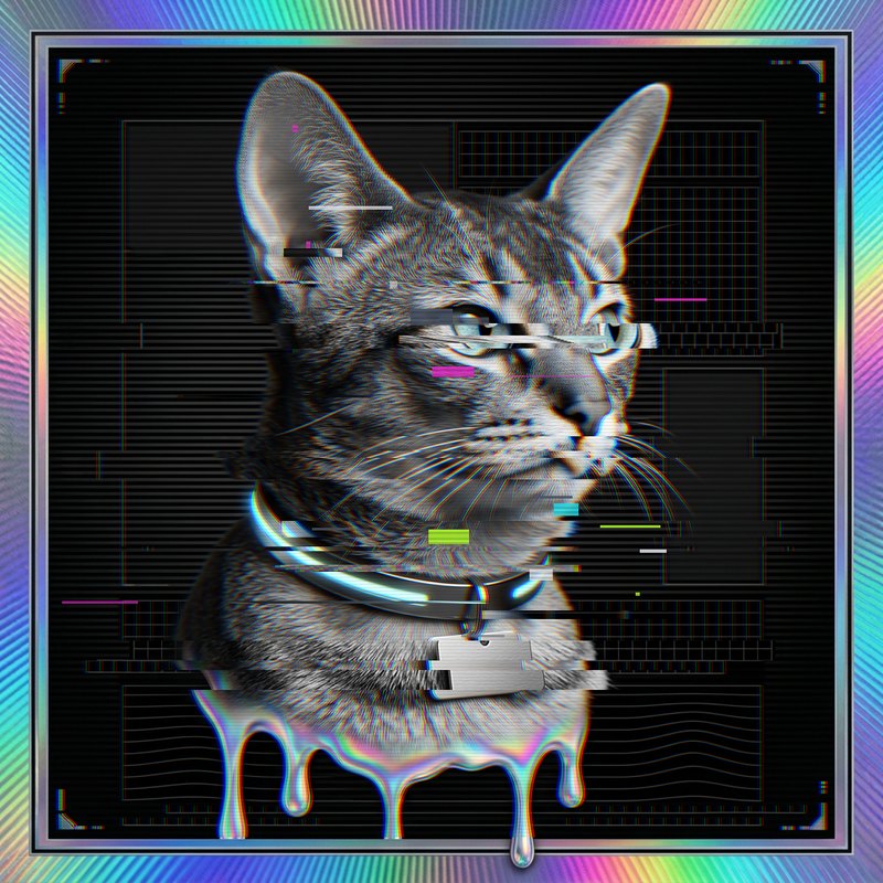 #096 Abyssinian holo cat