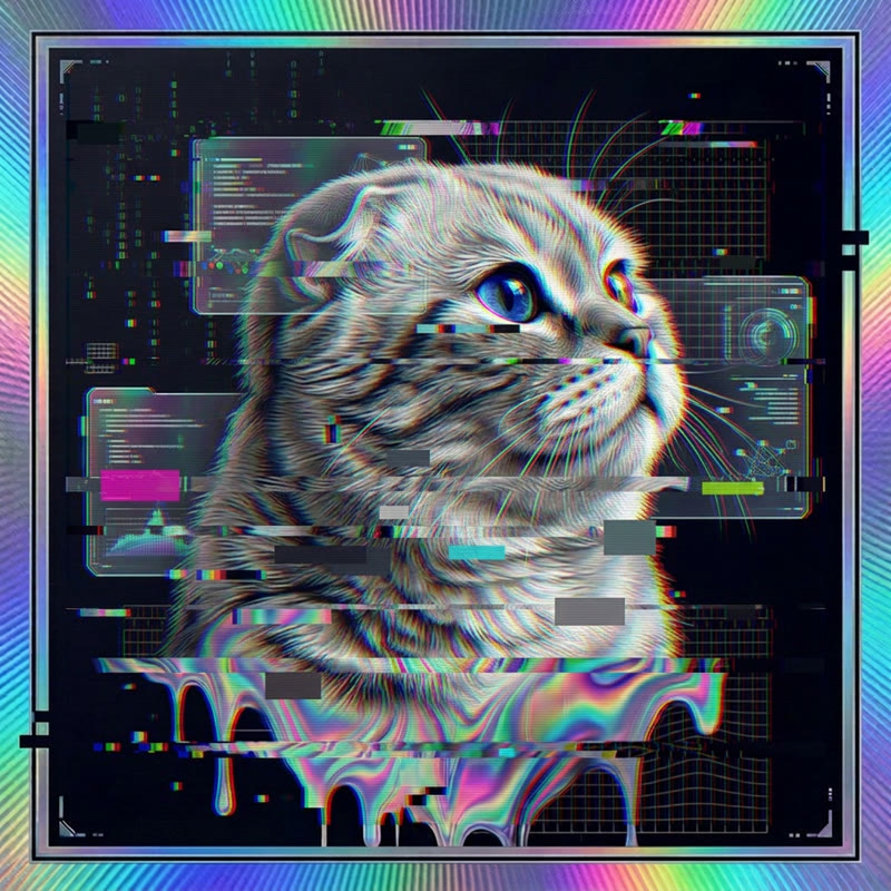 #304 Scottish Fold holo cat
