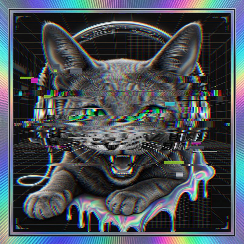 #064 Russian Blue holo cat