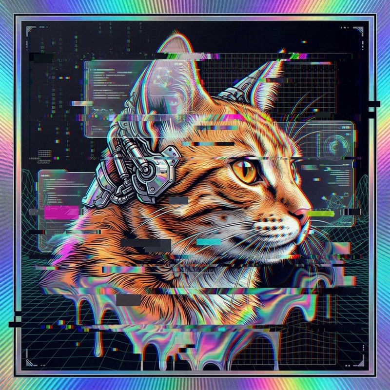 #009 Orange ginger shorthair holo cat
