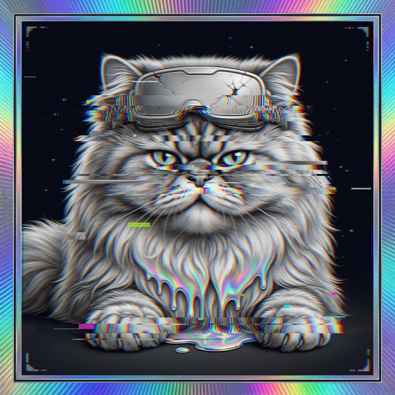 #087 Persian holo cat