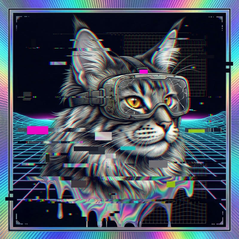 #125 Maine Coon holo cat