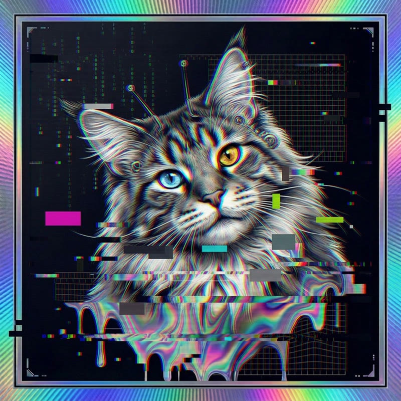 #232 Maine Coon holo cat