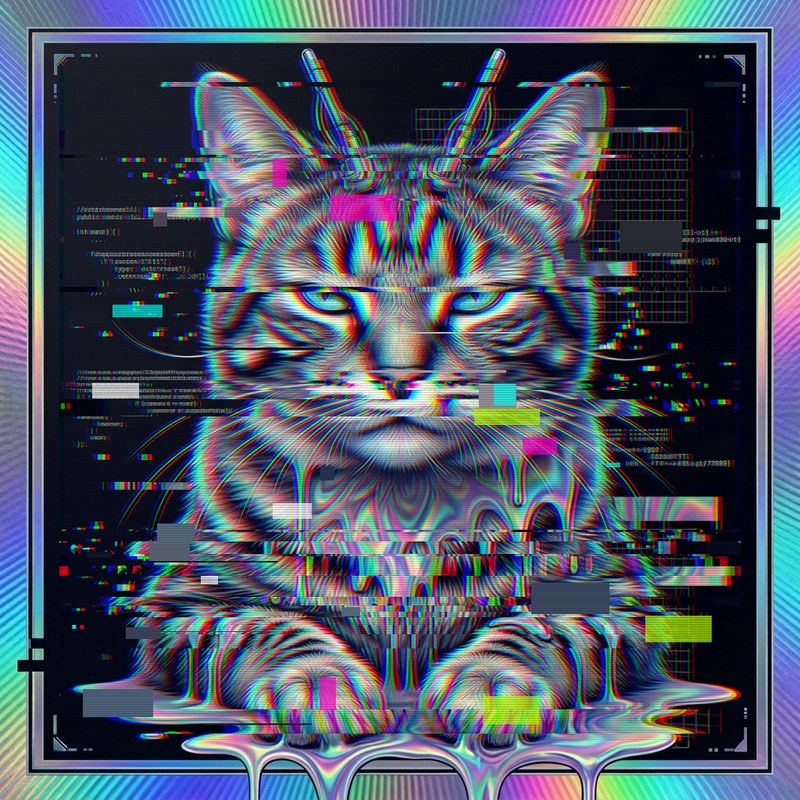 #011 Tabby holo cat