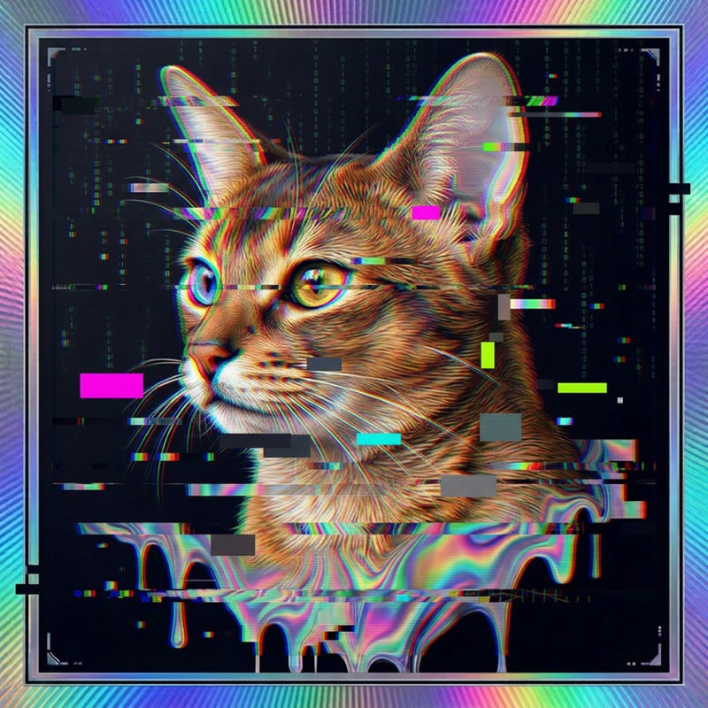 #296 Abyssinian holo cat