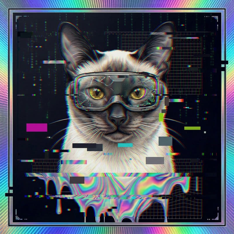 #302 Siamese holo cat