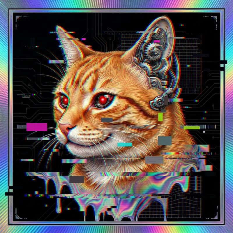 #275 Orange ginger shorthair holo cat