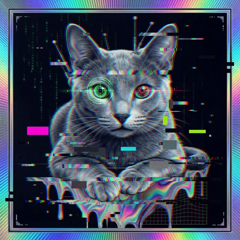#271 Russian Blue holo cat