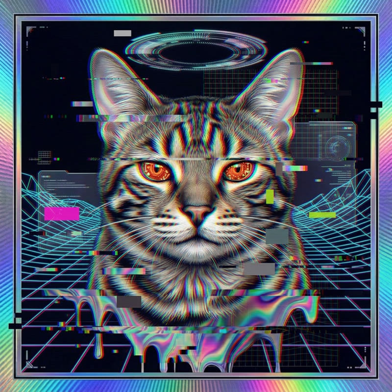 #197 Tabby holo cat