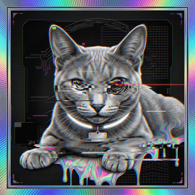 #082 Russian Blue holo cat