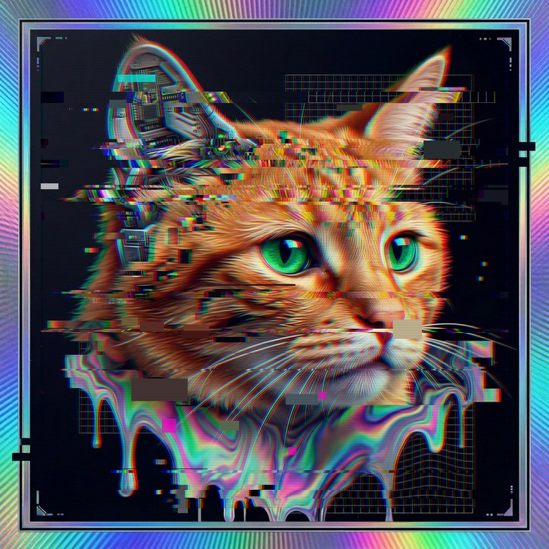 #017 Orange ginger shorthair holo cat