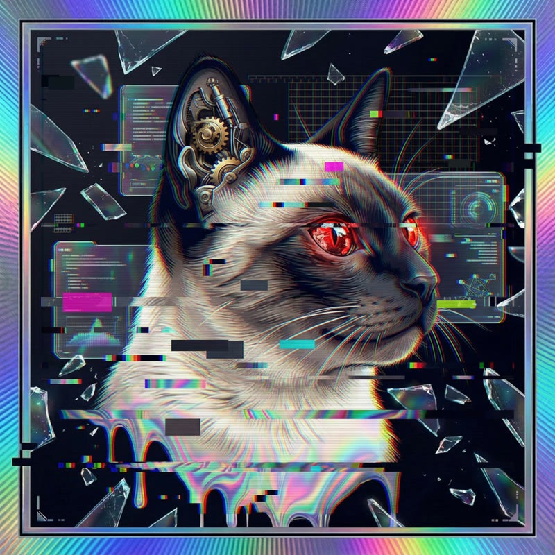 #284 Siamese holo cat