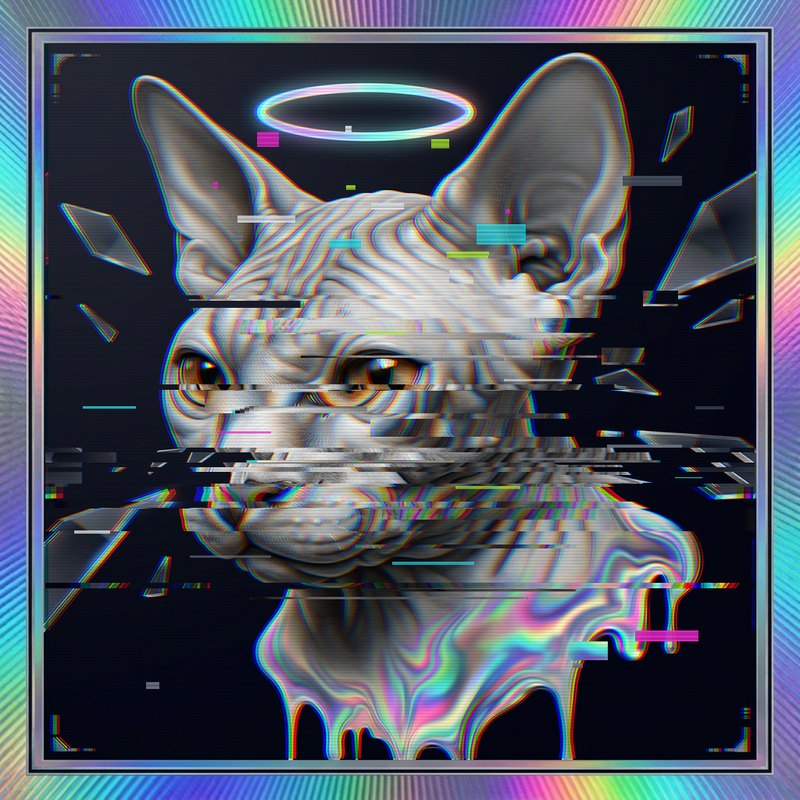 #083 Sphynx holo cat
