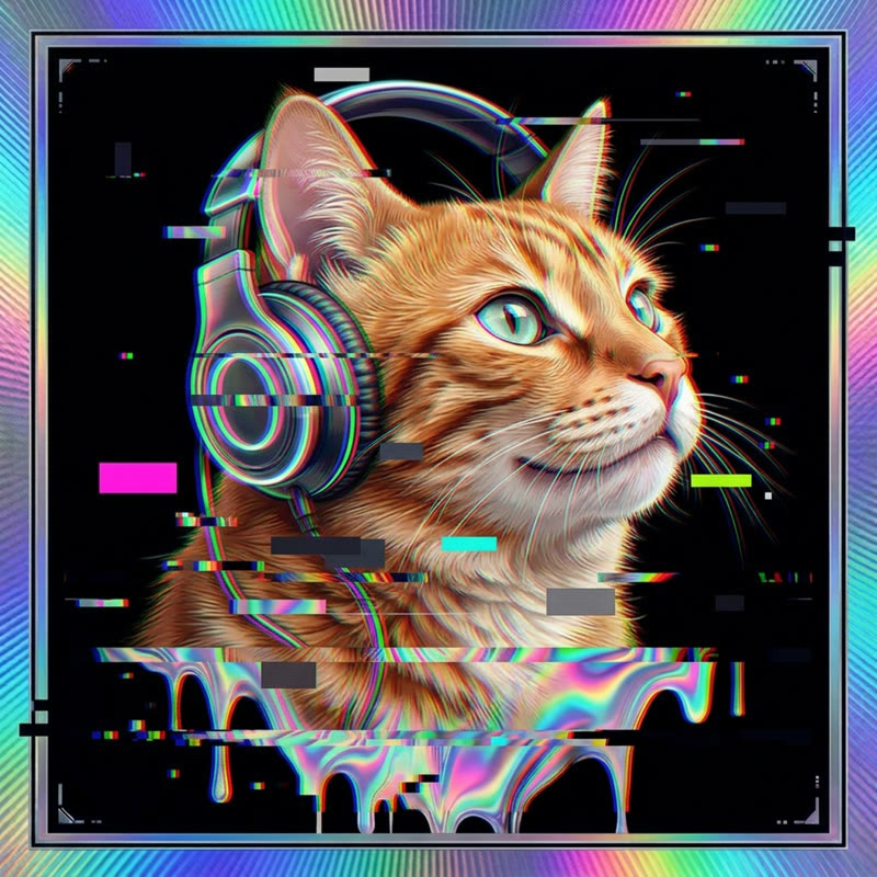 #118 Orange ginger shorthair holo cat