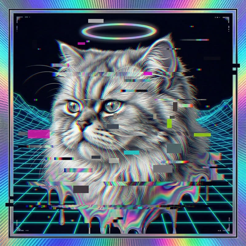 #279 Persian holo cat
