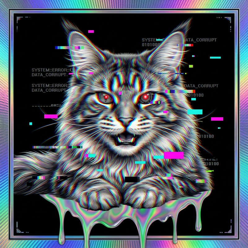#163 Maine Coon holo cat