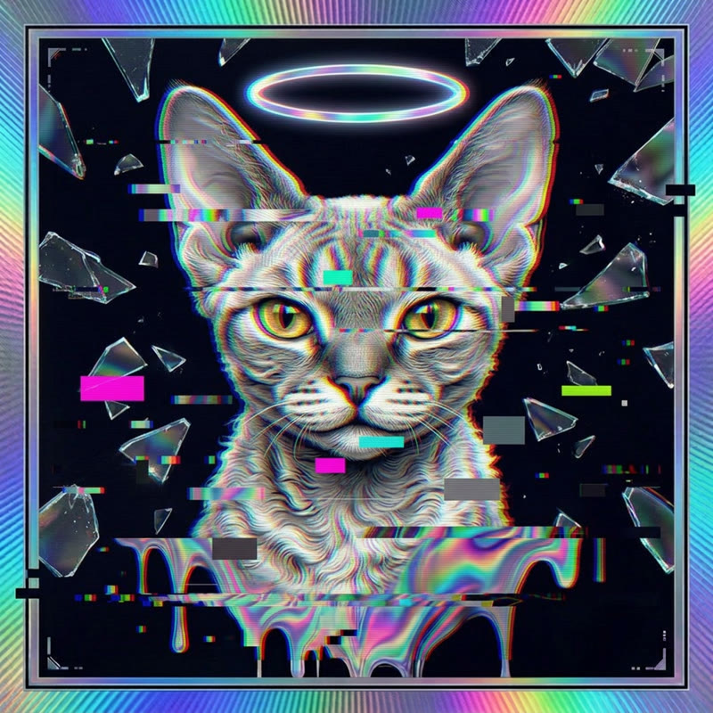 #305 Devon Rex holo cat
