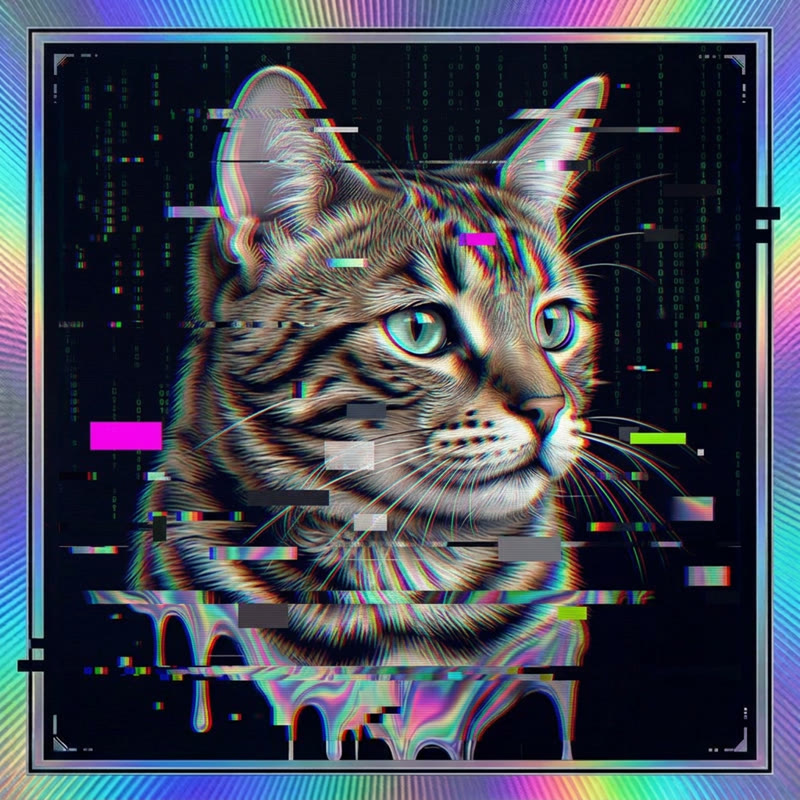 #124 Tabby holo cat