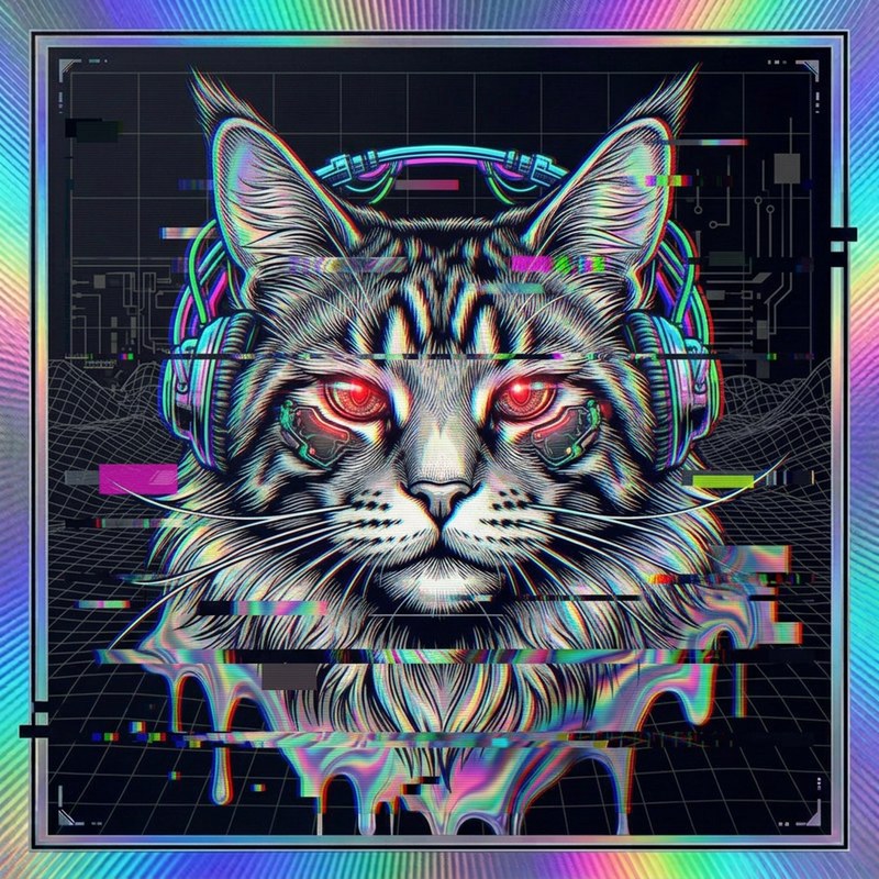 #032 Maine Coon holo cat