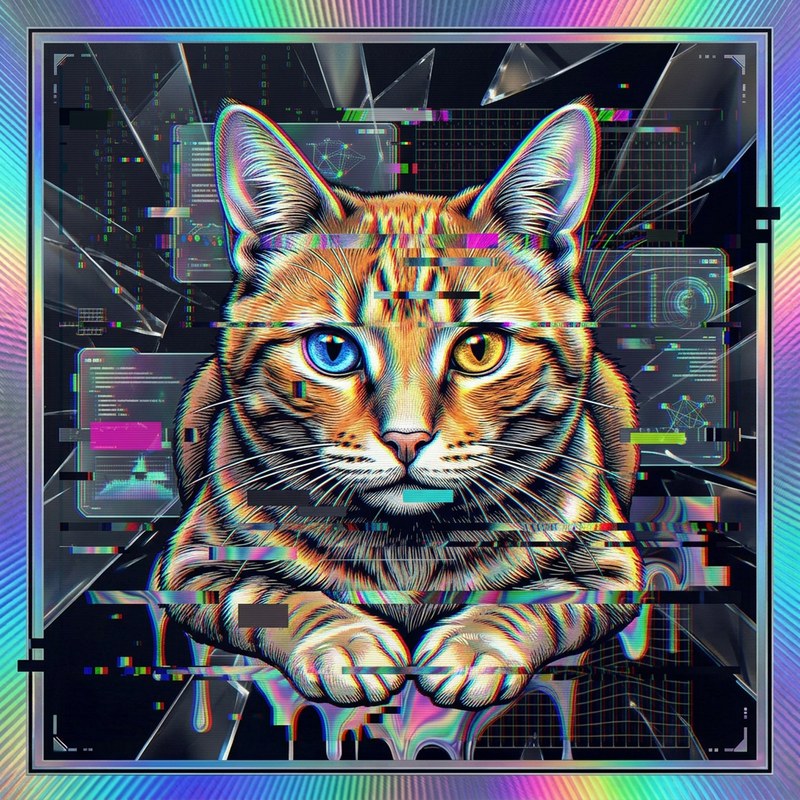 #134 Orange ginger shorthair holo cat
