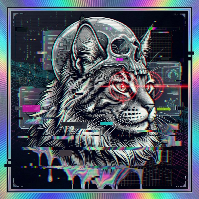 #022 Maine Coon holo cat