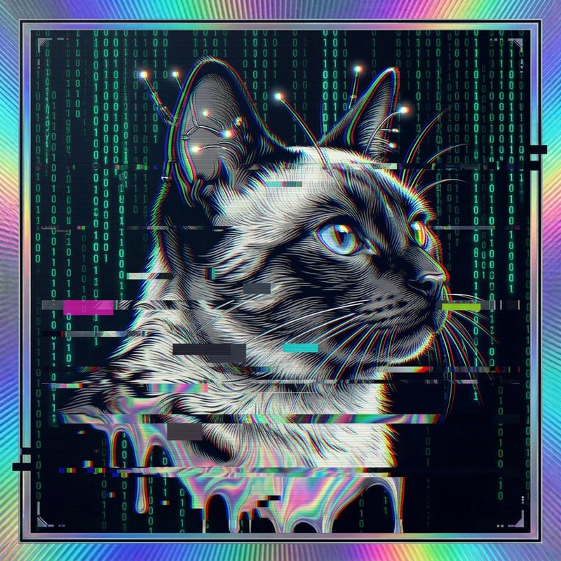 #131 Siamese holo cat