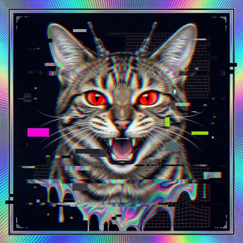 #155 Tabby holo cat