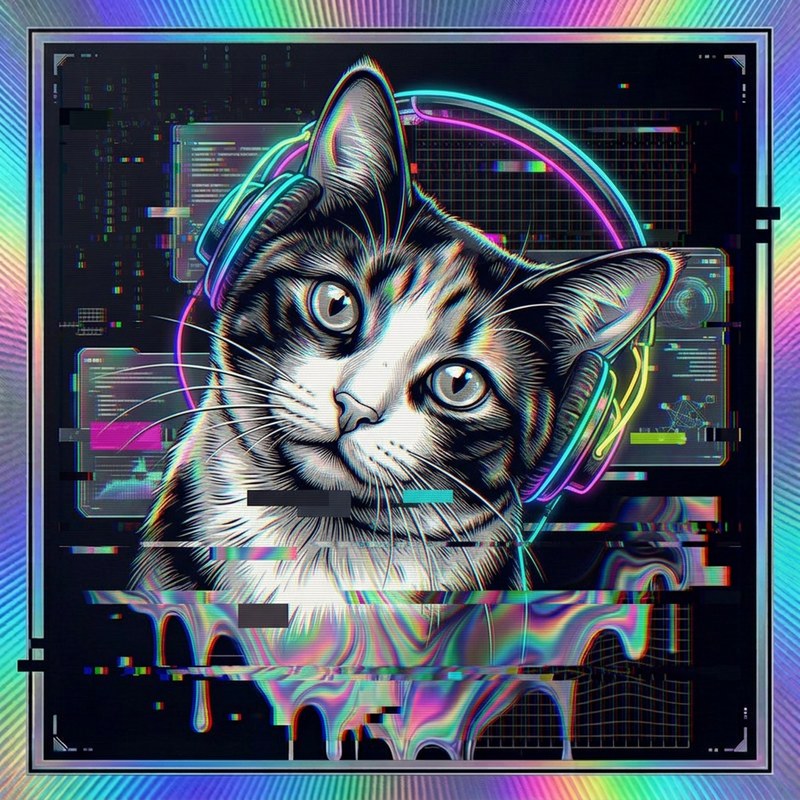 #108 Calico holo cat