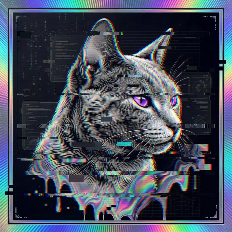 #036 Russian Blue holo cat