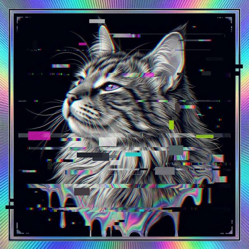 #262 Norwegian Forest holo cat