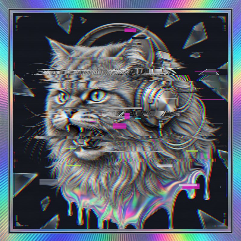 #068 Persian holo cat