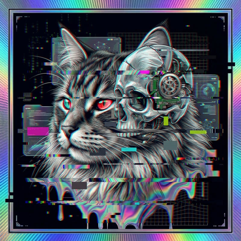 #238 Norwegian Forest holo cat