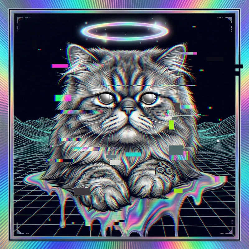 #312 Persian holo cat