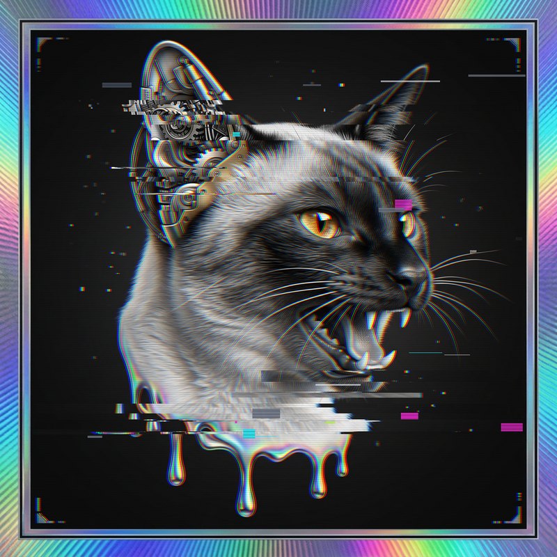 #054 Siamese holo cat
